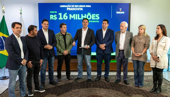 Pranchita avança rumo ao asfalto 100% com apoio de Ratinho Jr e Gugu Bueno